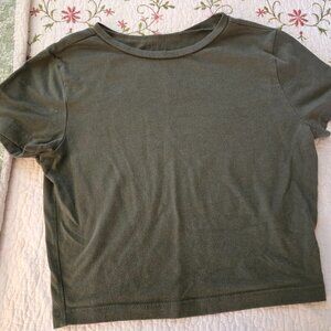 WOMAN'S WILD FABLE -SMALL- KHAKI COLORED -SHORT SHIRT- PULL OVER